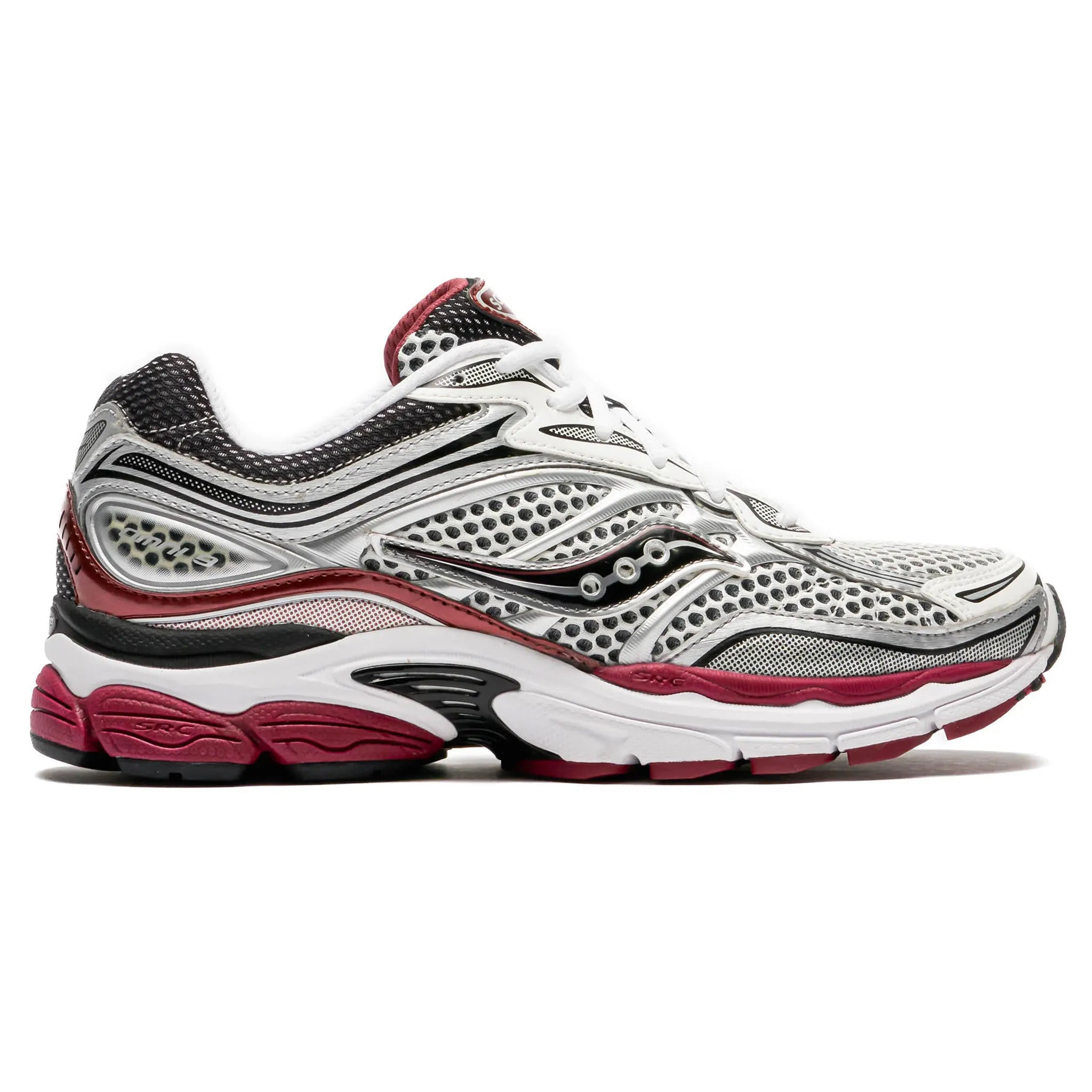 Side View of Saucony Progrid Omni 9 Silver Red S70739-1